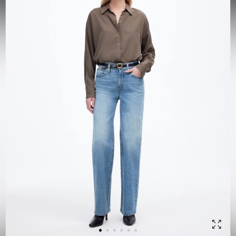 Madewell perfect vintage wide leg jean, medium blue wash, size 28
